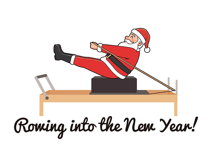 Santa Claus Rowing into the New Year