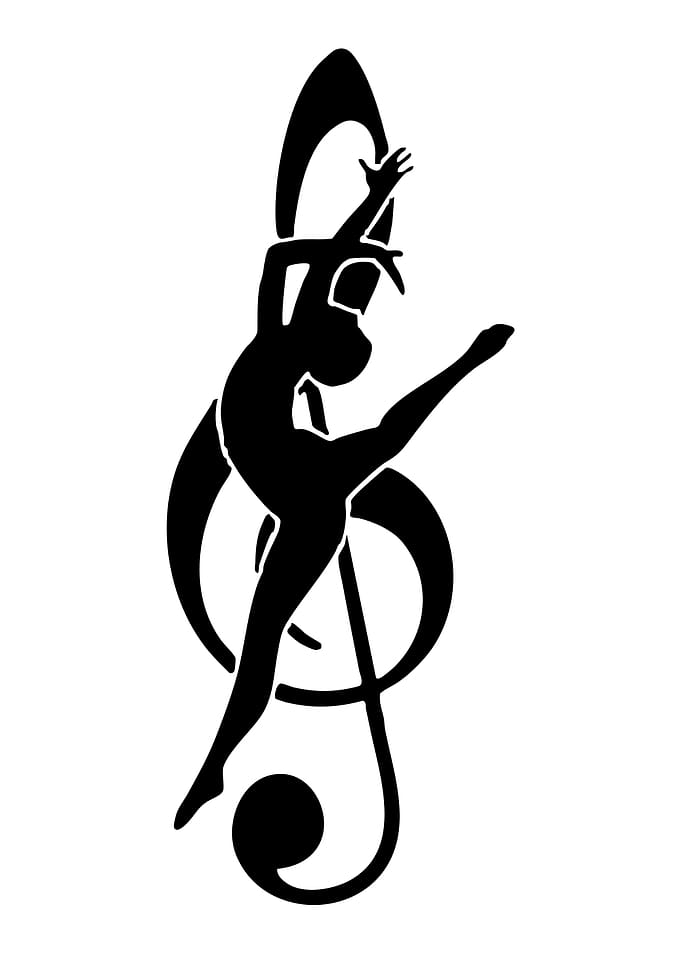 Dancer Silhouette with Treble Clef