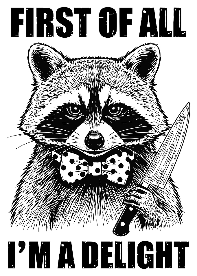 Raccoon with Knife: Delightful Danger