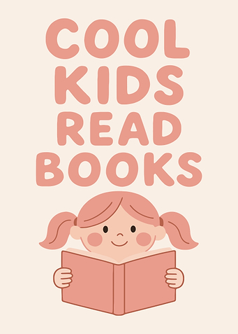 Cool Kids Read Books Illustration