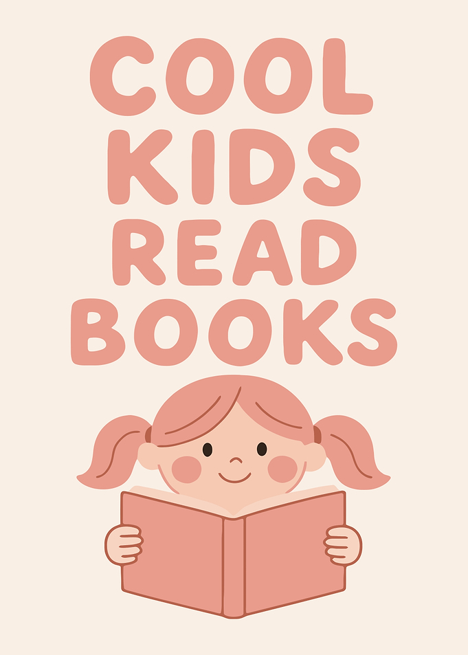 Cool Kids Read Books Illustration