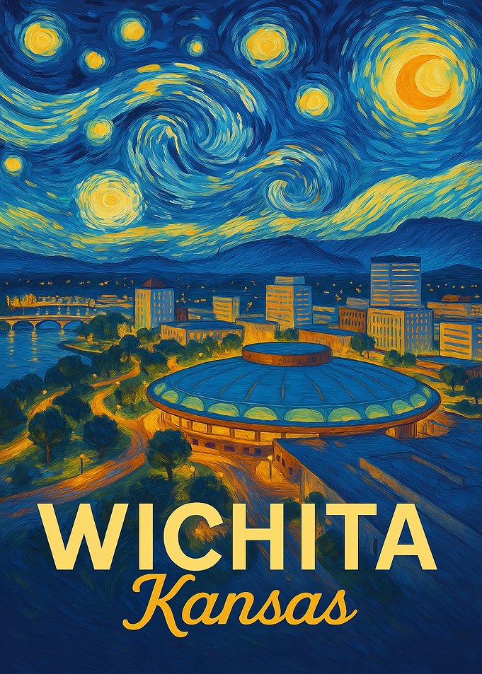 Wichita Kansas Starry Night Art