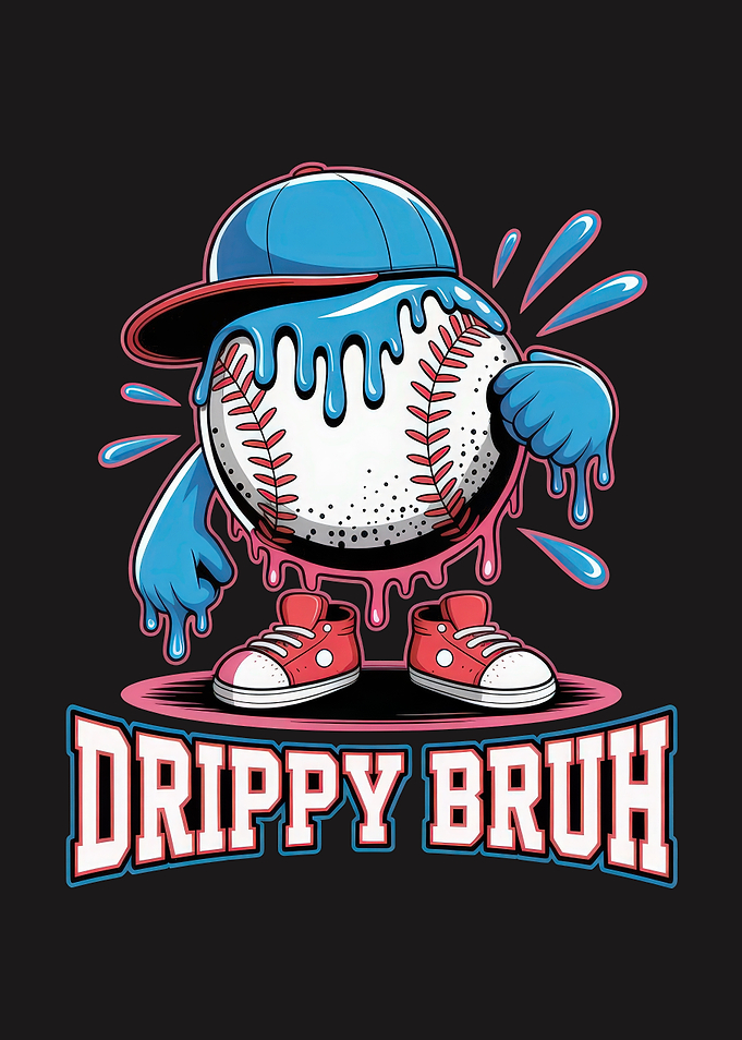 Drippy Bruh Baseball Cartoon