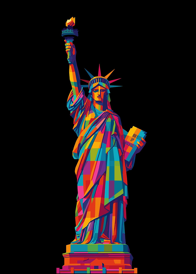 Colorful Statue of Liberty Illustration