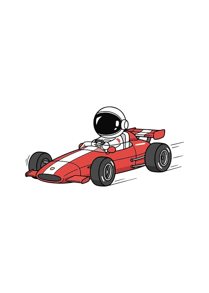 Astronaut in a Racing Car