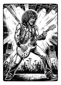 Rock Concert Guitarist Illustration