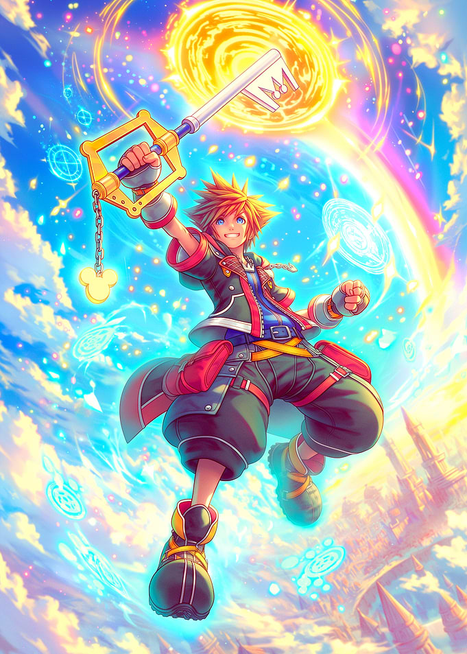 Kingdom Hearts Sora Keyblade Artwork