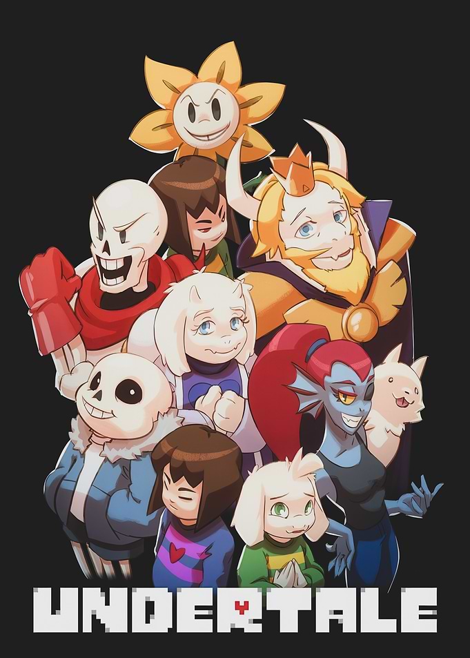 Undertale characters group illustration