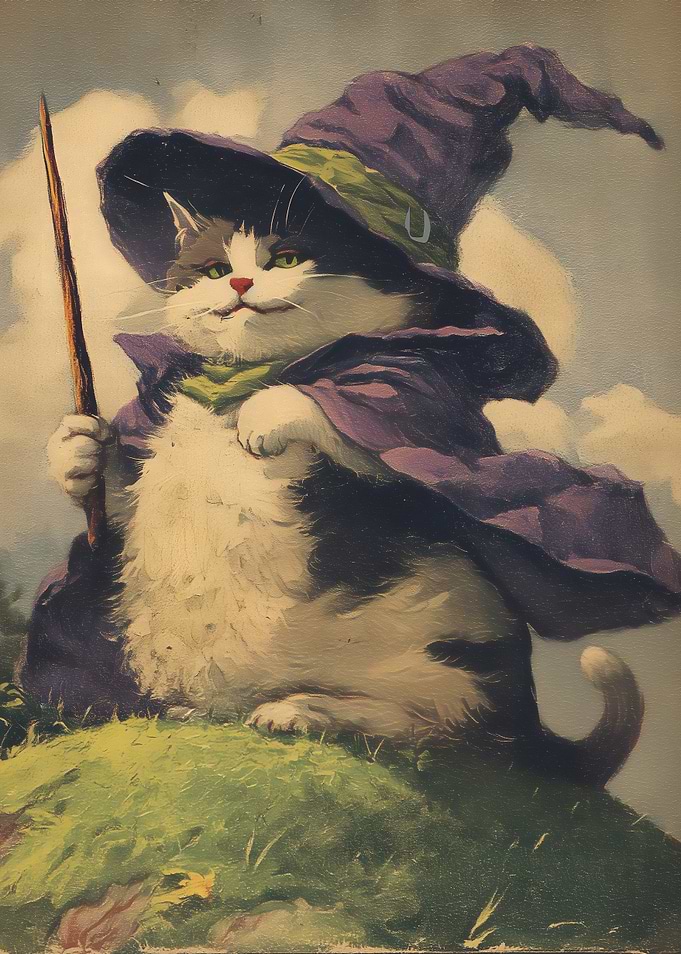 Wizard Cat Painting