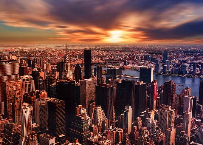 New York City Skyline at Sunset