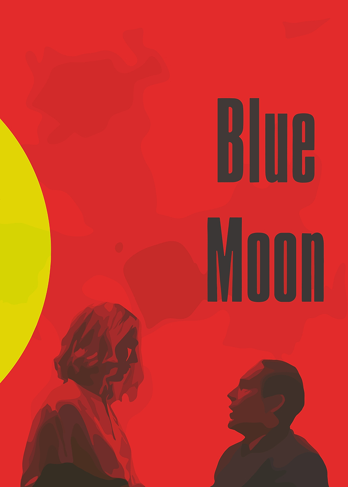 Blue Moon Minimalist Poster