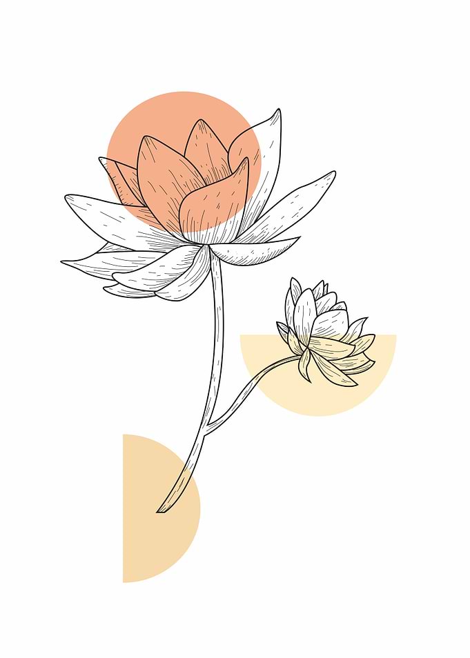Floral Line Minimalist Soft Color