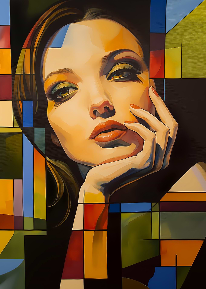 Geometric Abstract Portrait of a Woman