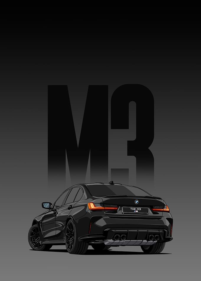 Black BMW M3 Illustration