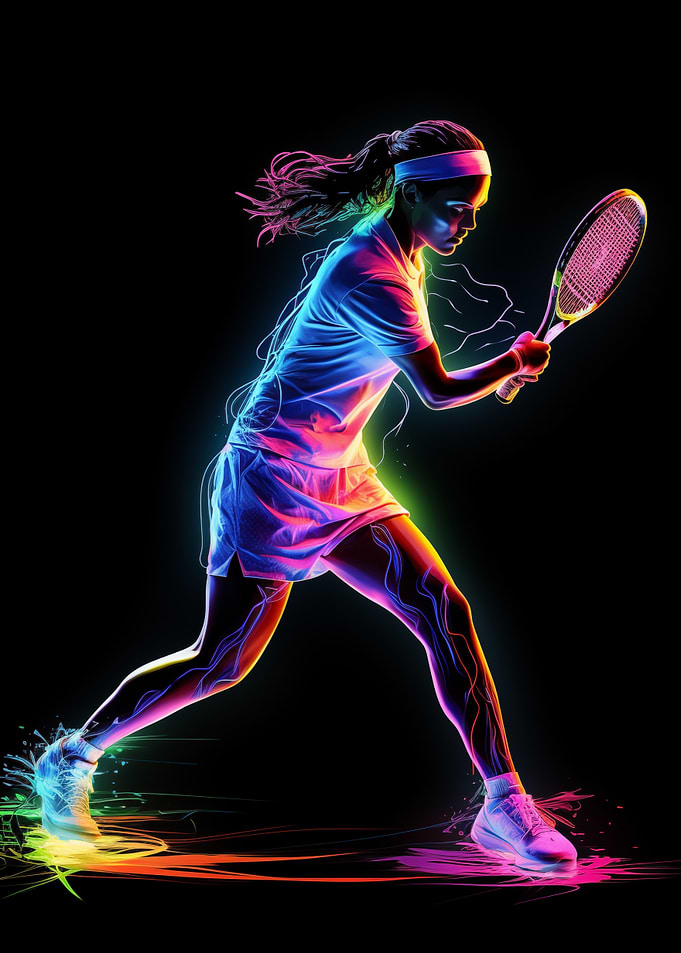 Neon Tennis Player