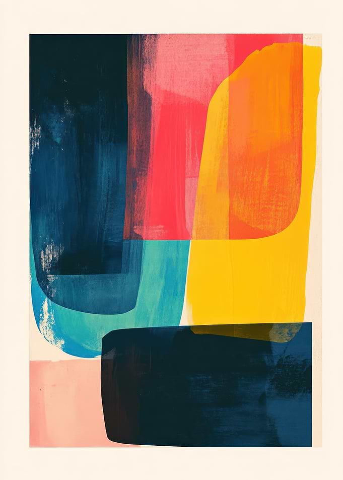 Abstract Color Block Painting