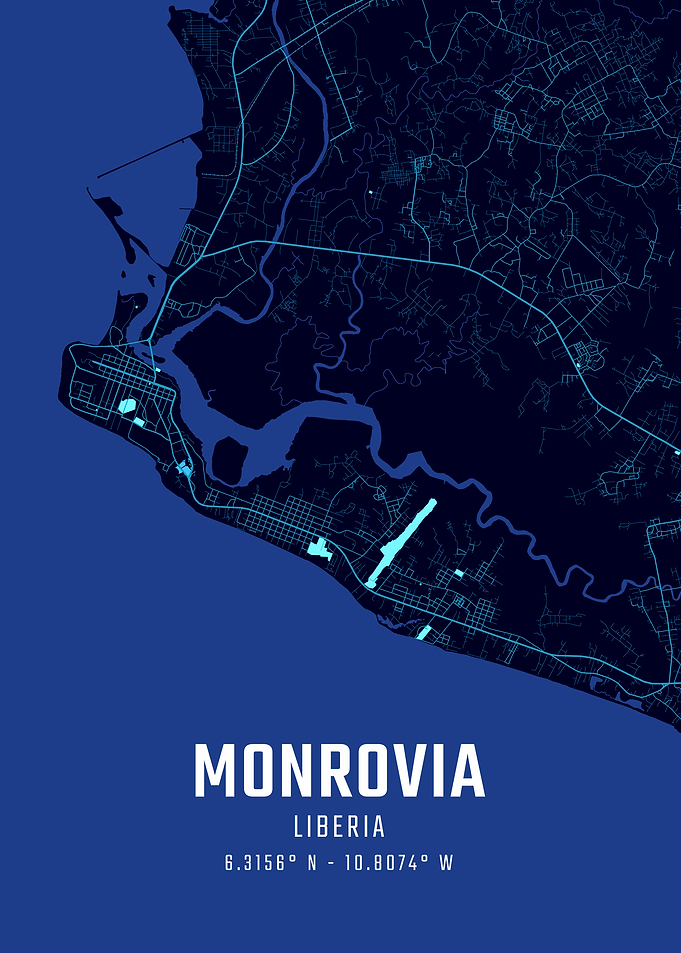 Monrovia Midnight City Map