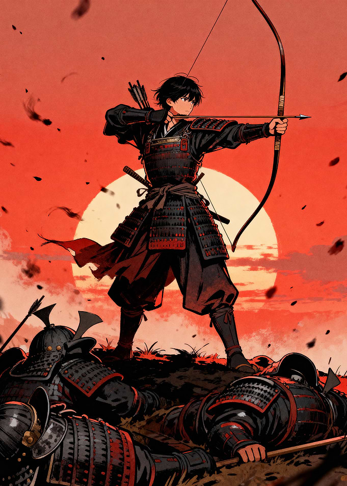 Samurai Archer at Sunset