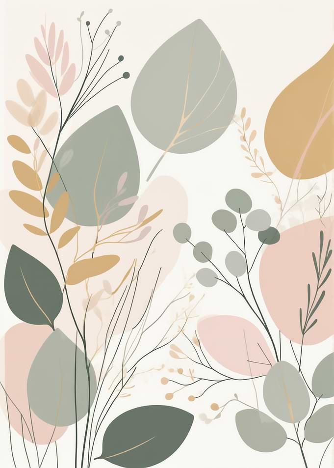 Abstract Floral Art with Pastel Colors