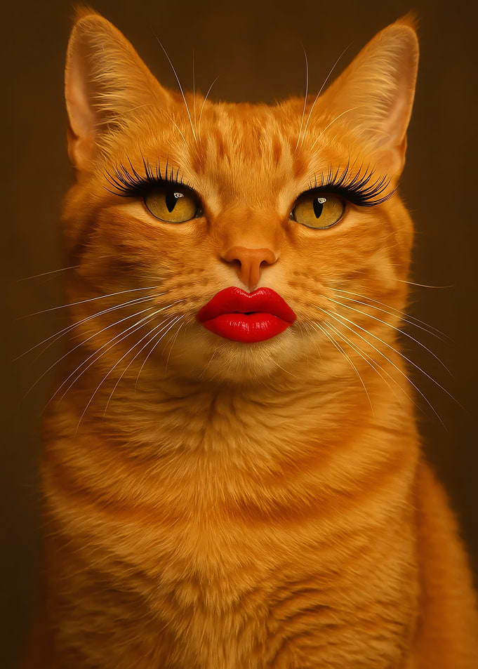 Glamorous Cat with Makeup