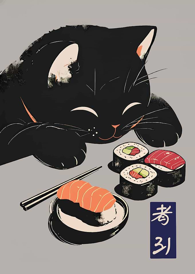 Midnight Sushi Cat