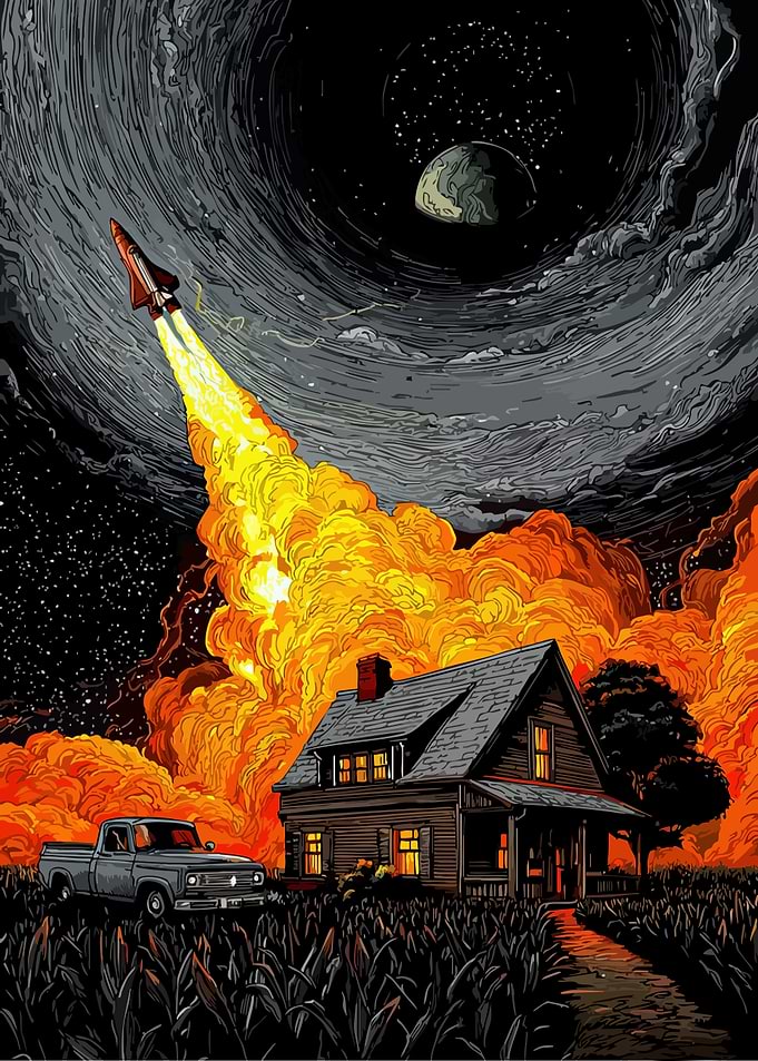 Rocket Launch from Rural Home