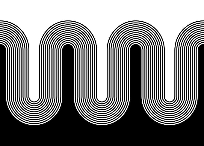 Black and White Wavy Line Pattern
