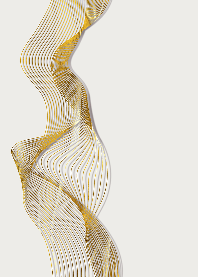 Golden Abstract Wave on White