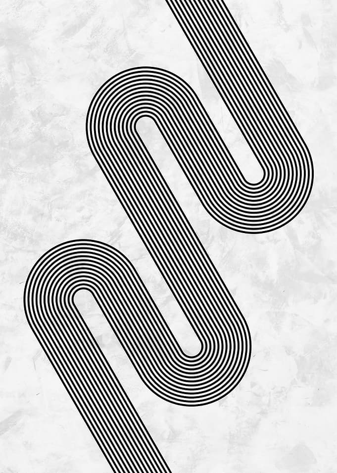 Abstract Black and White Line Art