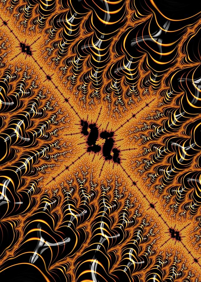 Fractal Art: Golden and Black Pattern