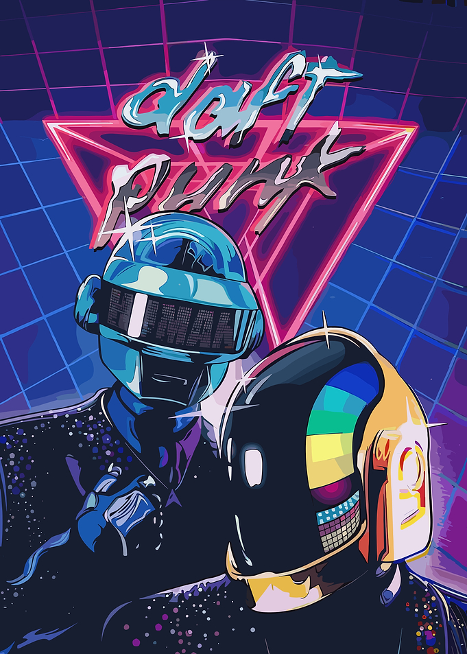 Daft Punk Retro Art