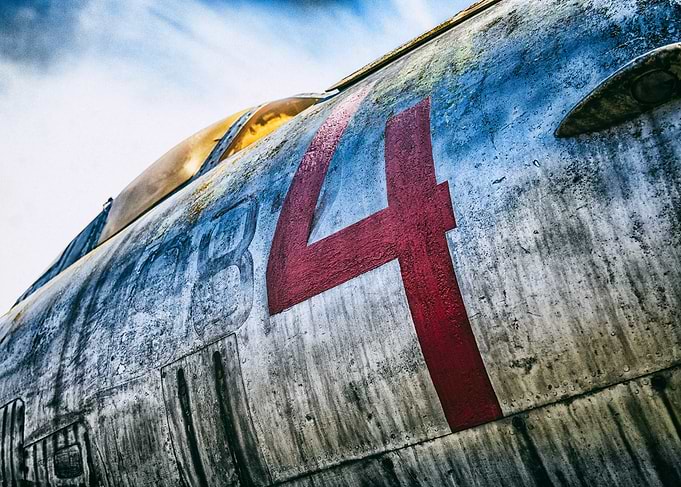 Vintage Airplane Fuselage with Number Four