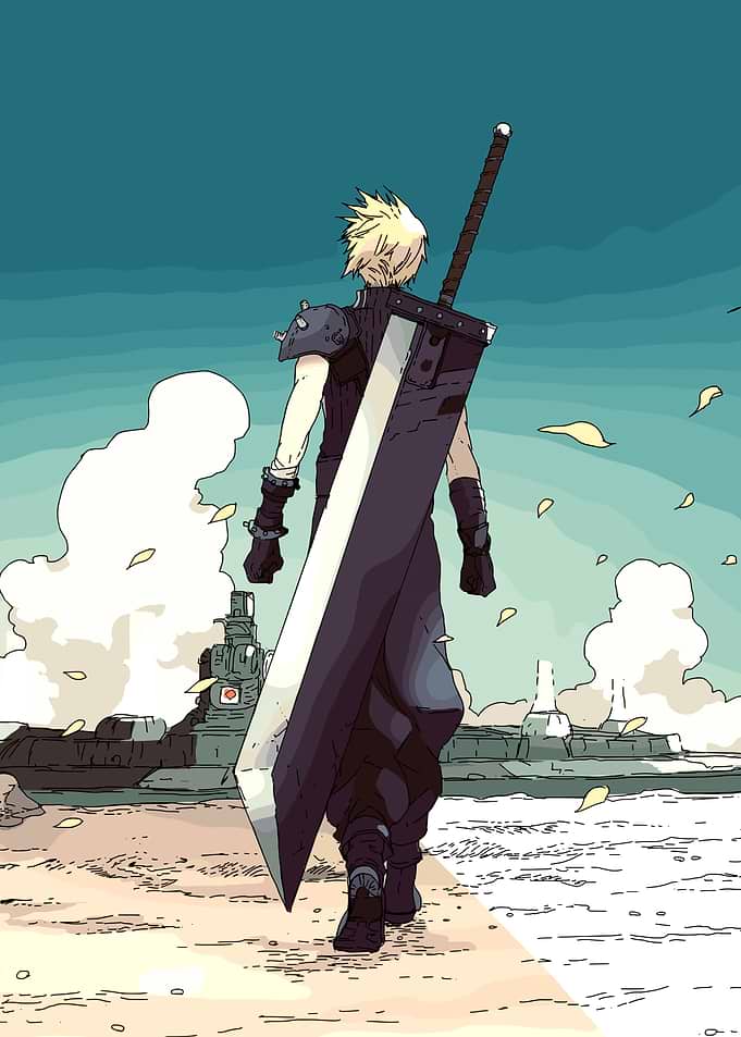 Cloud Strife Walking Away