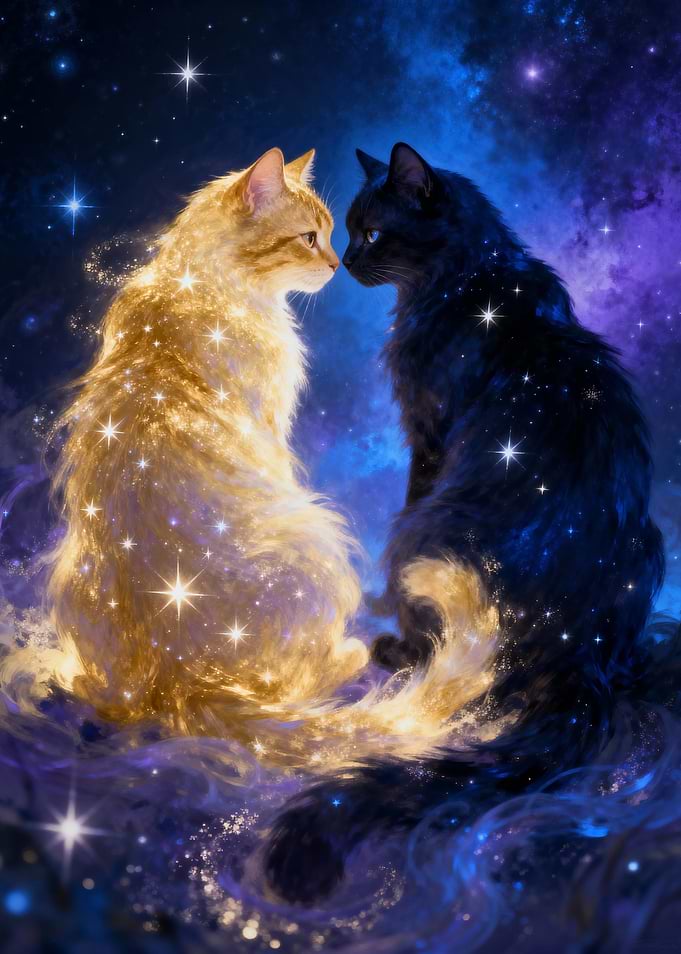 Celestial Cats: Golden and Midnight