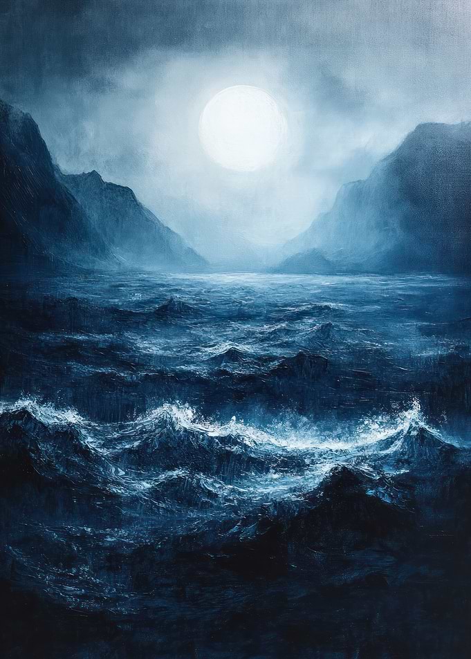 Moonlit Ocean Waves