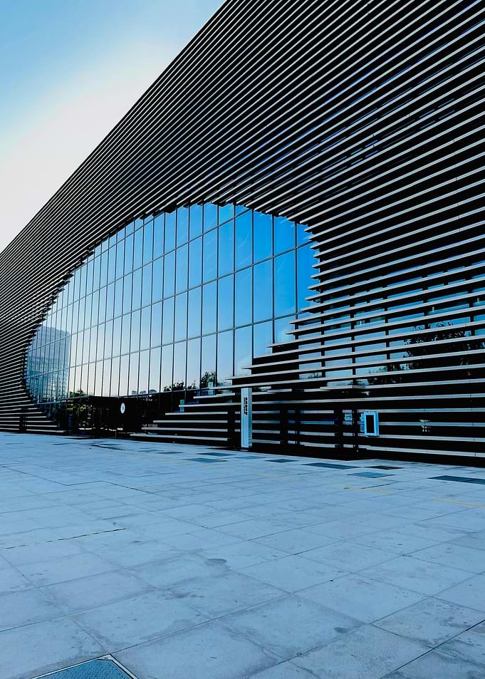Modern Building Facade with Glass Windows