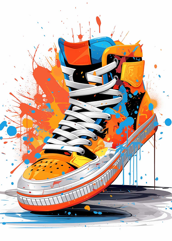 Colorful High-Top Sneaker