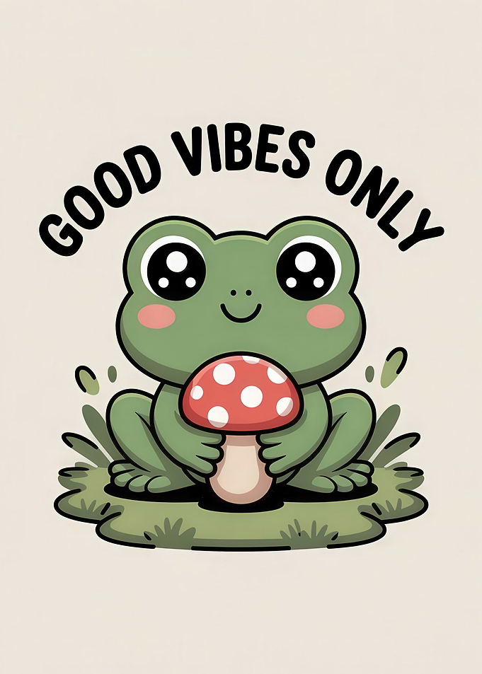 Cute Frog Good Vibes Only