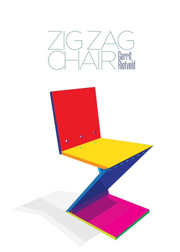 Zig Zag Chair by Gerrit Rietveld