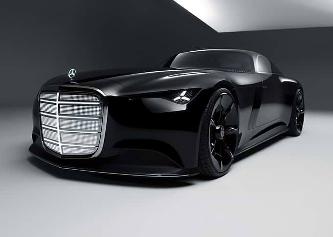 sleek black mercedes benz vision iconic