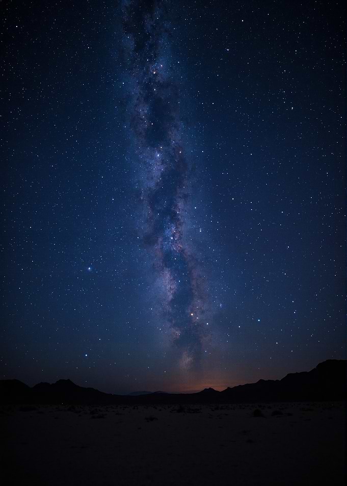 Milky Way over Dark Landscape