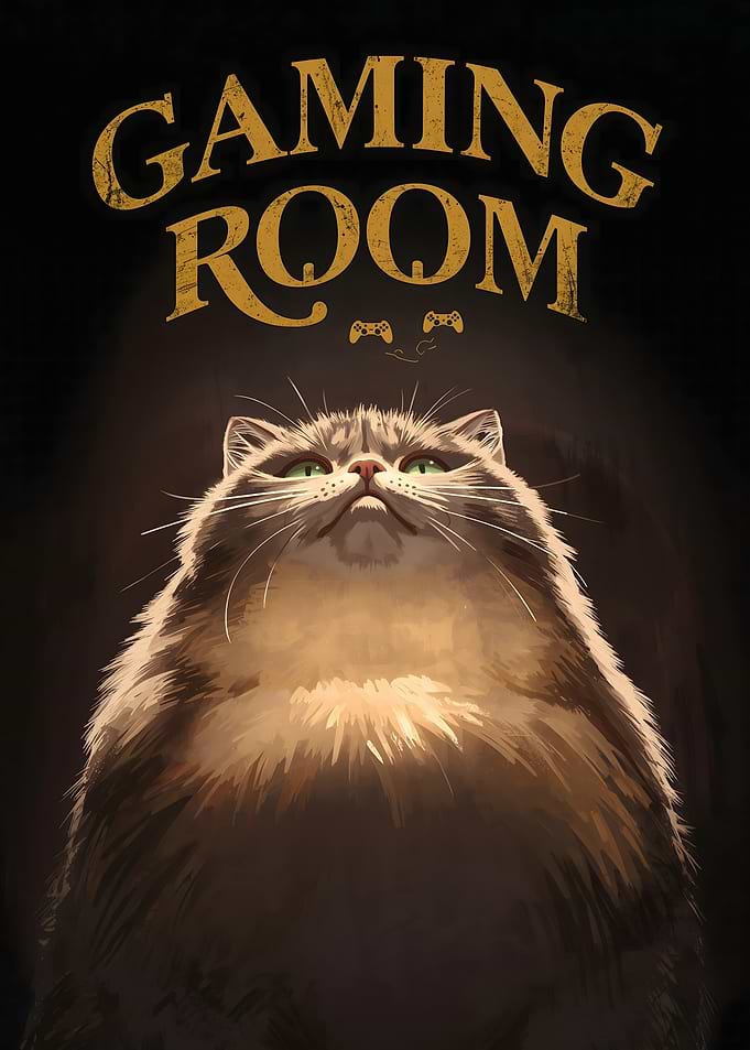 Gaming Room Cat Poster