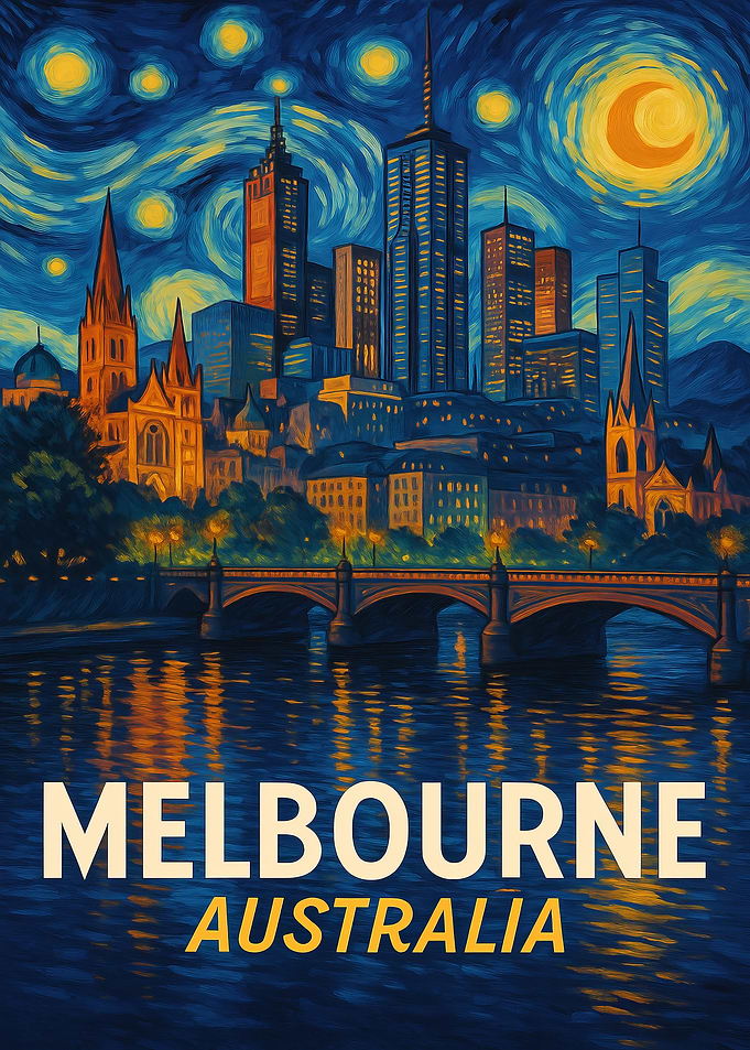 Melbourne Australia Cityscape Painting