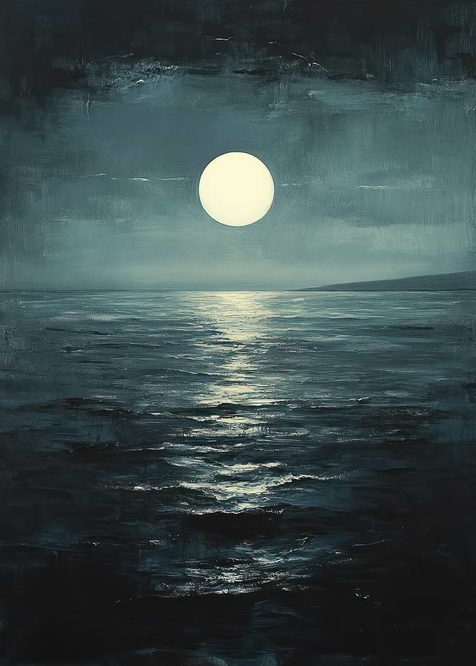 Moonlit Ocean Painting