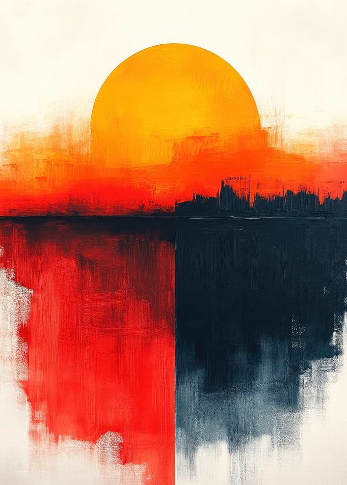 Abstract Sunset Reflection Painting