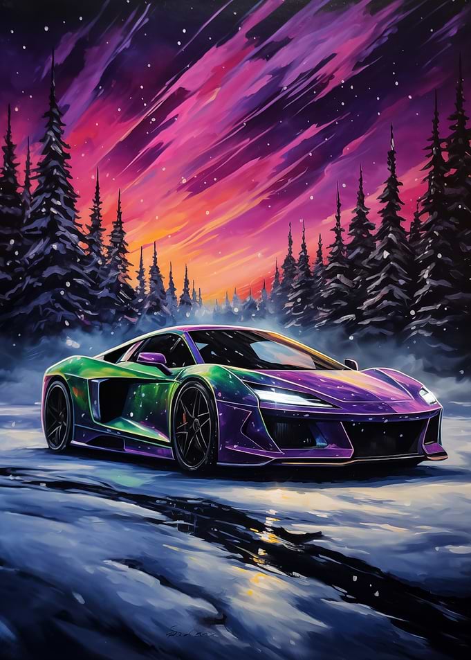 Winter Sports Car Painting