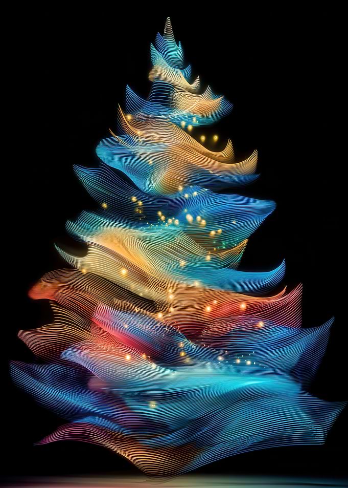 Abstract Christmas Tree with Lights