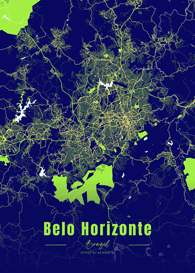 Belo Horizonte, Brazil City Map
