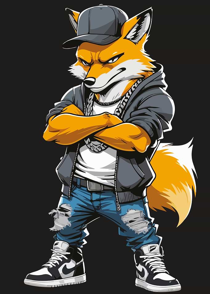 Cool Fox Cartoon Character