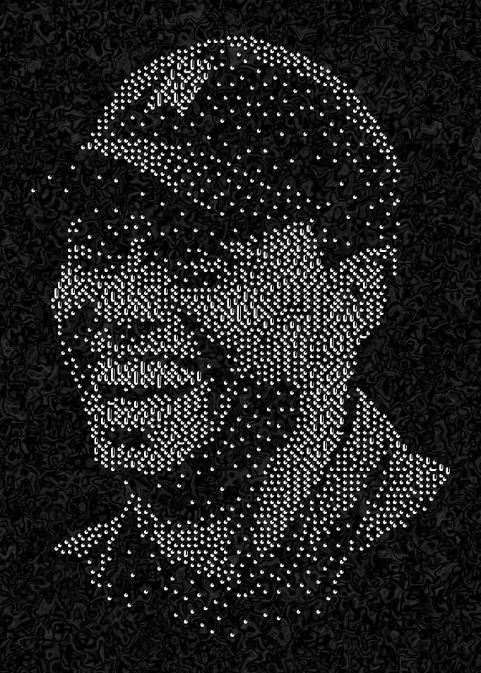 golf smile Portrait - Abstract Art